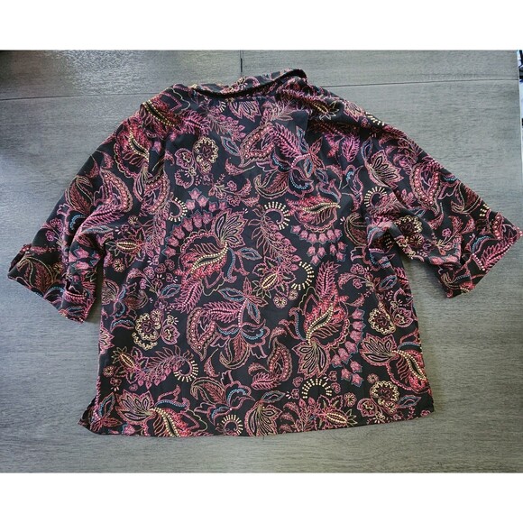 Catherine’s 0X 14/16 PETITE Lot of 2 Button Up Blouse Paisley Office Career - Picture 3 of 10